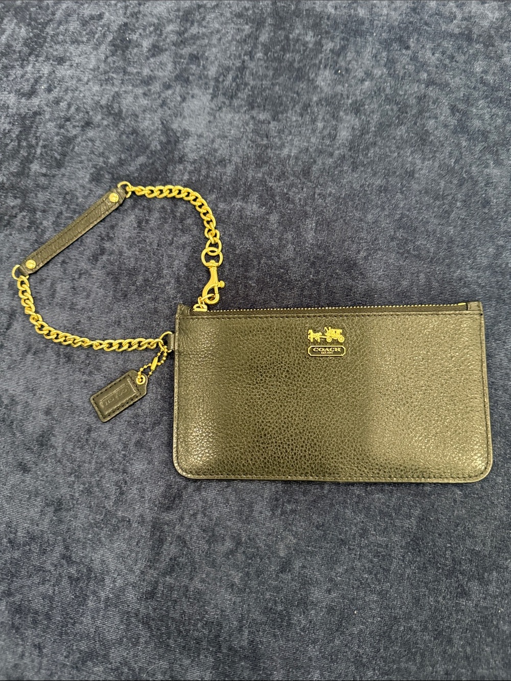 Vintage Coach Black Leather Wristlet - NEVER USED